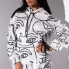 BROOKLYN ABSTRACT SCUBA SWEATSHIRT DRESS 1 BROOKLYN ABSTRACT SCUBA SWEATSHIRT DRESS -AKIRA Sales Shop brooklyn abstract scuba sweatshirt dress white black 1 1