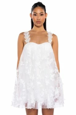 BUTTERFLY KISSES MINI DRESS -AKIRA Sales Shop butterfly kisses mini dress white 1 1 c1