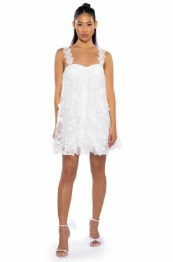 BUTTERFLY KISSES MINI DRESS -AKIRA Sales Shop butterfly kisses mini dress white 3 3 c1