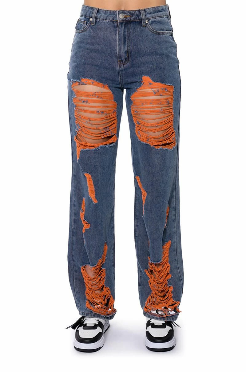 CAREFREE DISTRESSED COLOR RELAXED FIT JEANS 7 CAREFREE DISTRESSED COLOR RELAXED FIT JEANS - Image 5