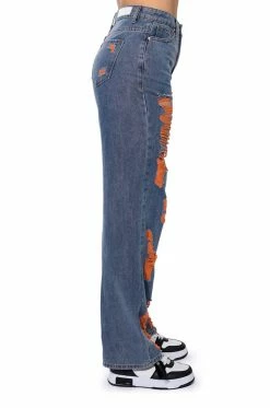 CAREFREE DISTRESSED COLOR RELAXED FIT JEANS 15 CAREFREE DISTRESSED COLOR RELAXED FIT JEANS -AKIRA Sales Shop carefree distressed color relaxed fit jeans medium blue denim 6 6