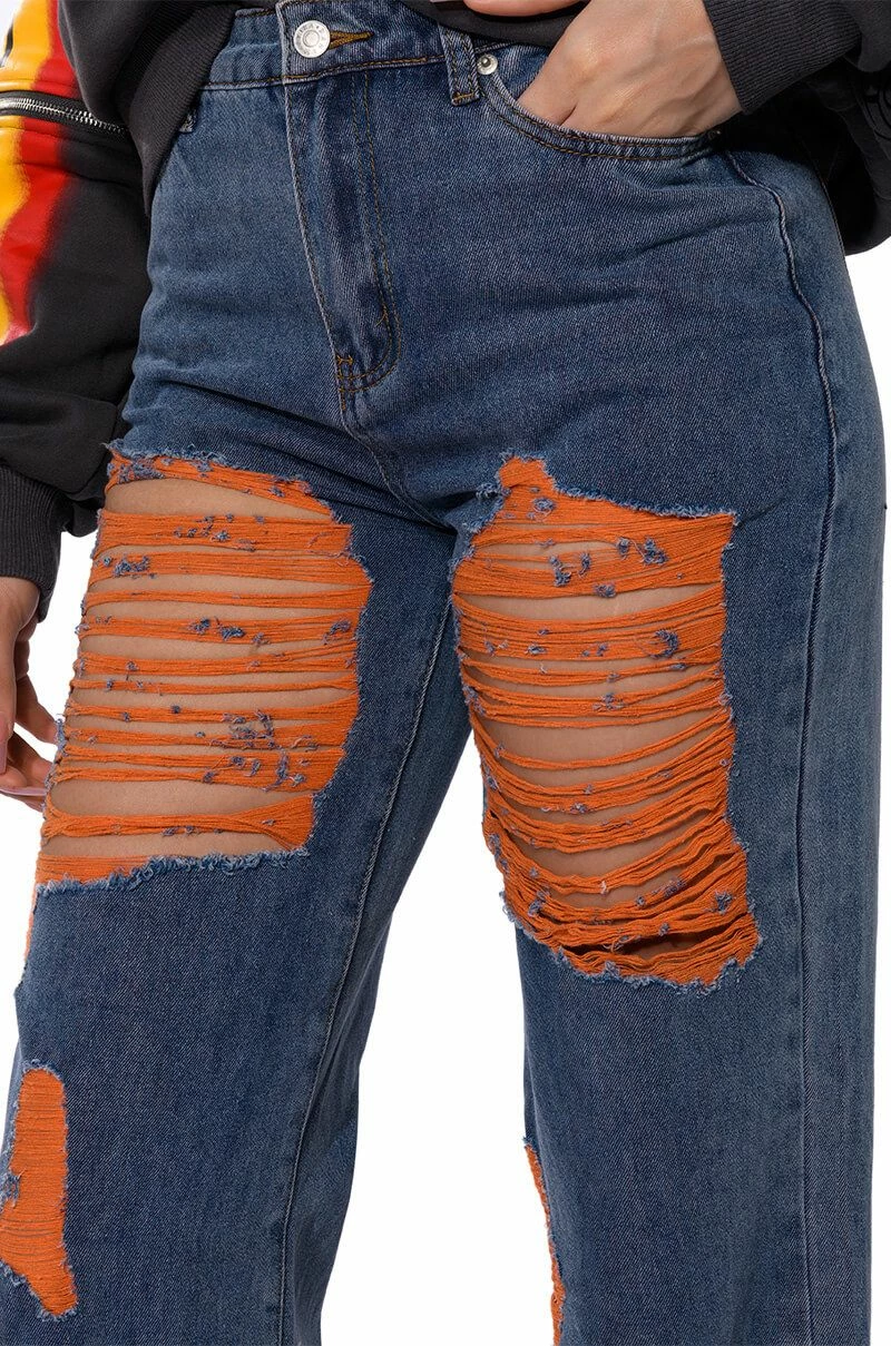 CAREFREE DISTRESSED COLOR RELAXED FIT JEANS 10 CAREFREE DISTRESSED COLOR RELAXED FIT JEANS - Image 8