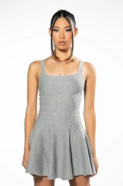 CAUGHT UP FIT AND FLARE MINI DRESS 14 CAUGHT UP FIT AND FLARE MINI DRESS -AKIRA Sales Shop caught up fit and flare mini dress heather grey 5 5