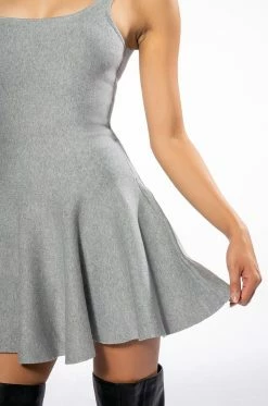 CAUGHT UP FIT AND FLARE MINI DRESS 17 CAUGHT UP FIT AND FLARE MINI DRESS -AKIRA Sales Shop caught up fit and flare mini dress heather grey 8 8