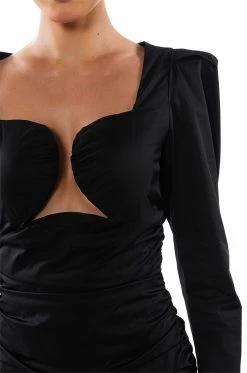 CAUSE A COMMOTION RUCHED PUFF SLEEVE MINI DRESS IN BLACK 15 CAUSE A COMMOTION RUCHED PUFF SLEEVE MINI DRESS IN BLACK -AKIRA Sales Shop cause a commotion ruched puff sleeve mini dress in black black 7 7