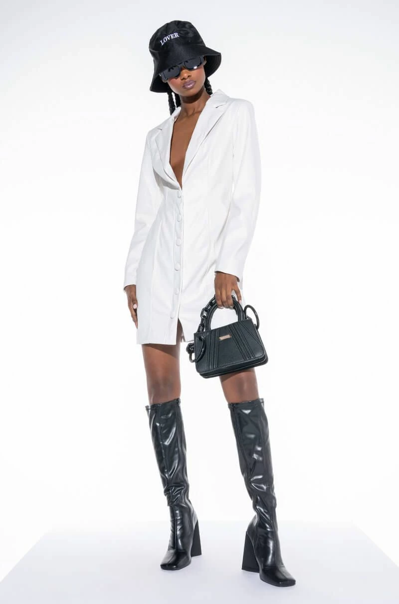 COME ALONG FAUX LEATHER BLAZER DRESS - Image 2