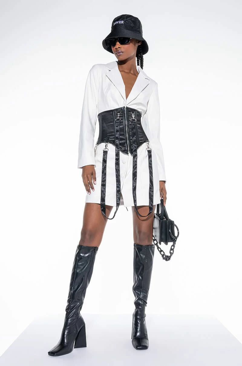 COME ALONG FAUX LEATHER BLAZER DRESS - Image 3