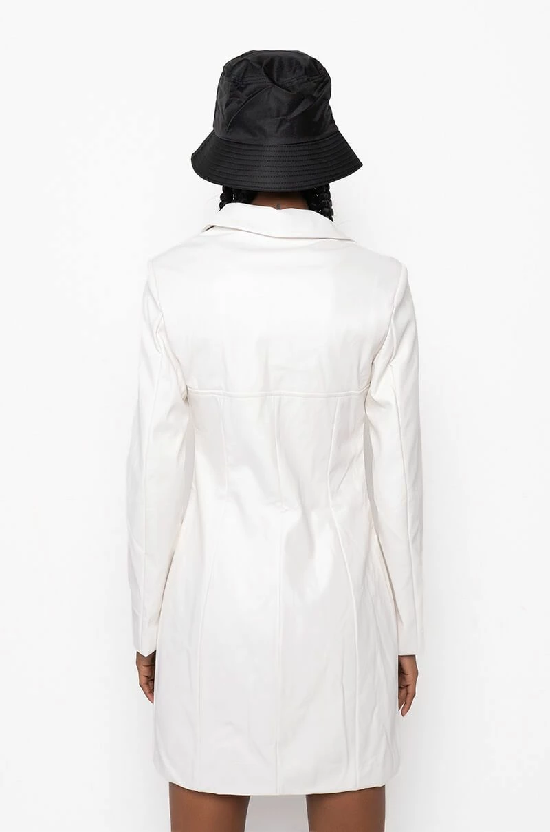 COME ALONG FAUX LEATHER BLAZER DRESS - Image 6