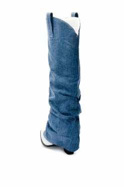 SOMETHING A LITTLE DIFFERENT DENIM COWBOY BOOT -AKIRA Sales Shop connection western denim boot denim 4 4 c1