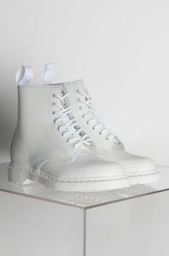 DR. MARTENS 1460 WHITE MONO SMOOTH ANKLE BOOTS -AKIRA Sales Shop dr. martens 1460 white mono smooth ankle boots white 2