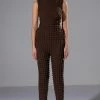 DREAM LOVER TEXTURED LACE UP JUMPSUIT 1 DREAM LOVER TEXTURED LACE UP JUMPSUIT -AKIRA Sales Shop dream lover textured lace up jumpsuit brown 1 1