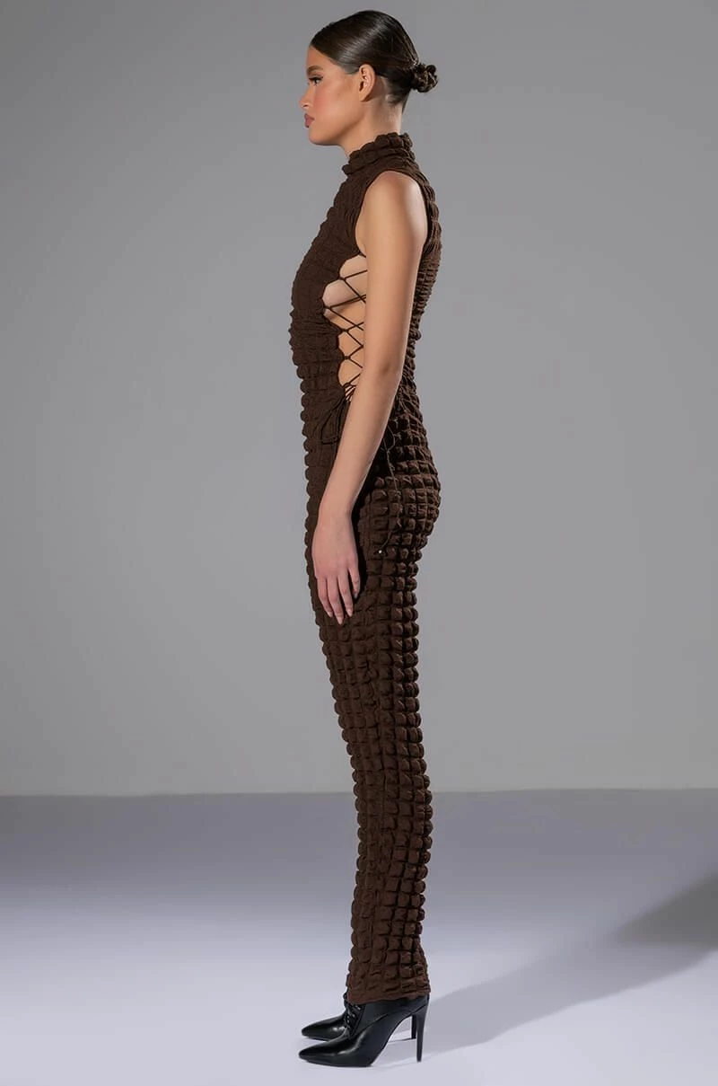 DREAM LOVER TEXTURED LACE UP JUMPSUIT 5 DREAM LOVER TEXTURED LACE UP JUMPSUIT - Image 3