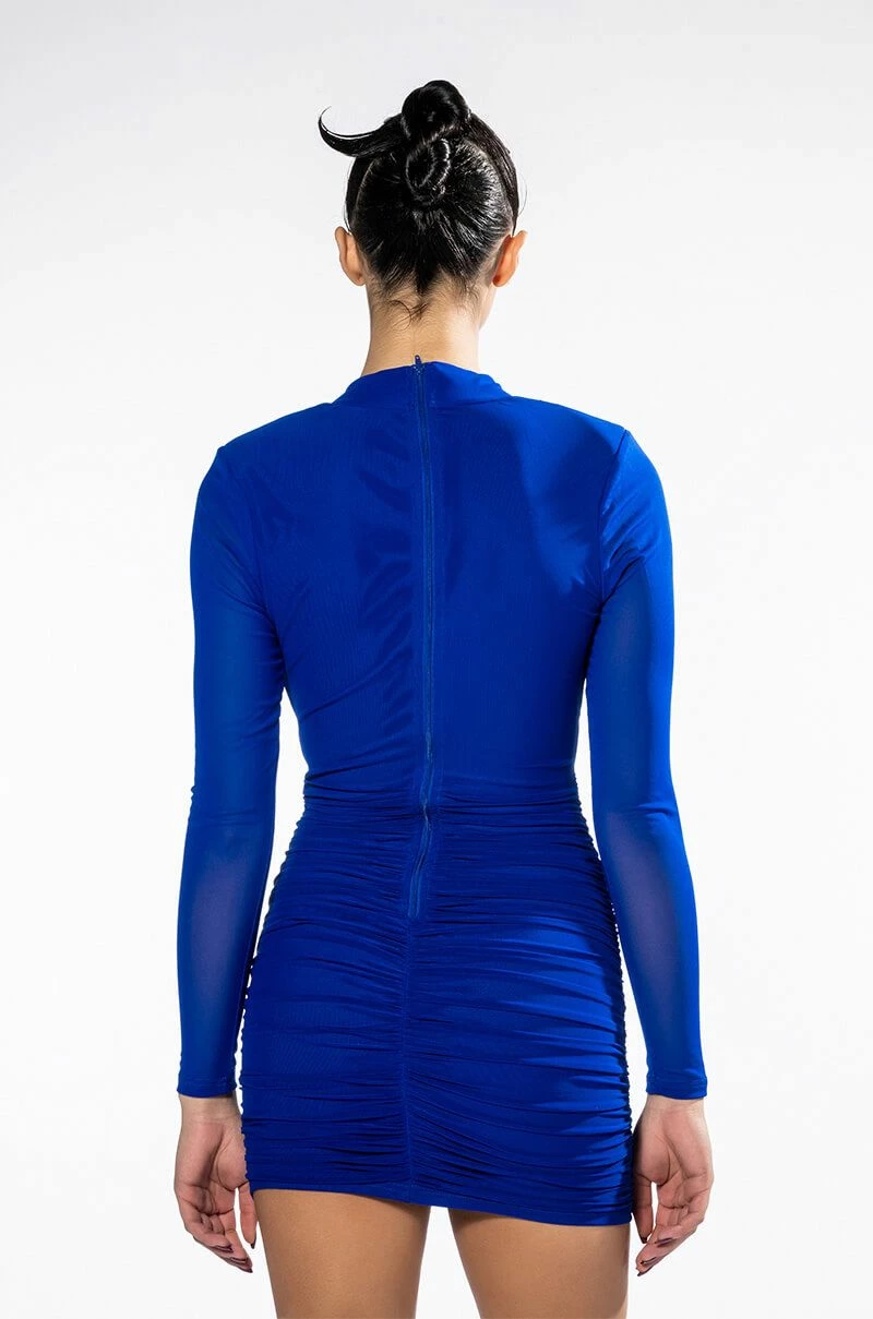 ELLIE MESH LONG SLEEVE V NECK MINI DRESS 6 ELLIE MESH LONG SLEEVE V NECK MINI DRESS - Image 4