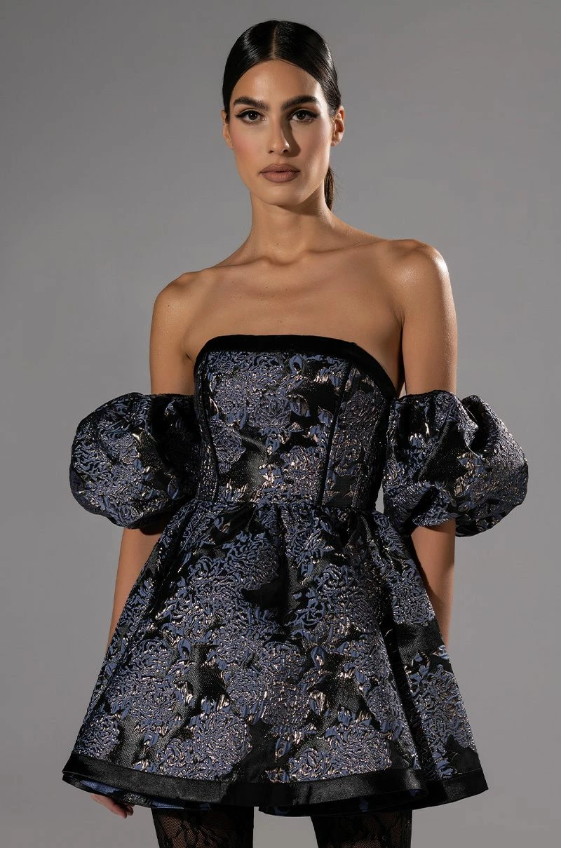 ELOISE OFF THE SHOULDER BROCADE MINI DRESS 3 ELOISE OFF THE SHOULDER BROCADE MINI DRESS