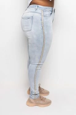 FLEX FIT EXTREME STRETCH HIGH WAIST PEARL SKINNY JEANS -AKIRA Sales Shop extreme stretch high waist pearl skinny jeans light blue denim 5 5 c1