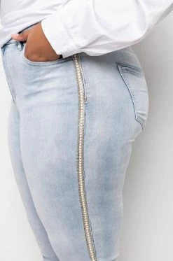 FLEX FIT EXTREME STRETCH HIGH WAIST PEARL SKINNY JEANS -AKIRA Sales Shop extreme stretch high waist pearl skinny jeans light blue denim 7 7 c1