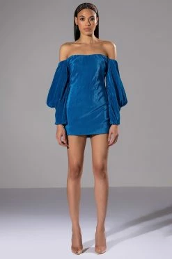 FAYE OFF THE SHOULDER PLEATED MINI DRESS 10 FAYE OFF THE SHOULDER PLEATED MINI DRESS -AKIRA Sales Shop faye off the shoulder pleated mini dress teal 3 3 c1