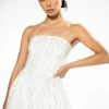 FIFTH AVE FLARE RHINESTONE ROMPER -AKIRA Sales Shop fifth ave flare rhinestone romper white 1 1