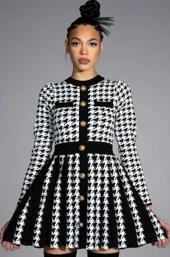 FIT TO PRINT KNIT PLEATED SKIRT MINI DRESS