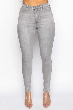 FLEX-FIT HIGH WAISTED SUPER STRETCHY SKINNY JEANS -AKIRA Sales Shop flex fit high waisted super stretchy skinny jeans grey 3 3 c1