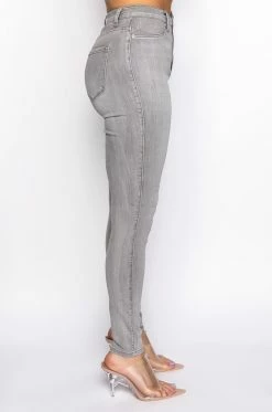 FLEX-FIT HIGH WAISTED SUPER STRETCHY SKINNY JEANS -AKIRA Sales Shop flex fit high waisted super stretchy skinny jeans grey 4 4 c1