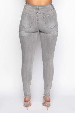 FLEX-FIT HIGH WAISTED SUPER STRETCHY SKINNY JEANS -AKIRA Sales Shop flex fit high waisted super stretchy skinny jeans grey 5 5 c1