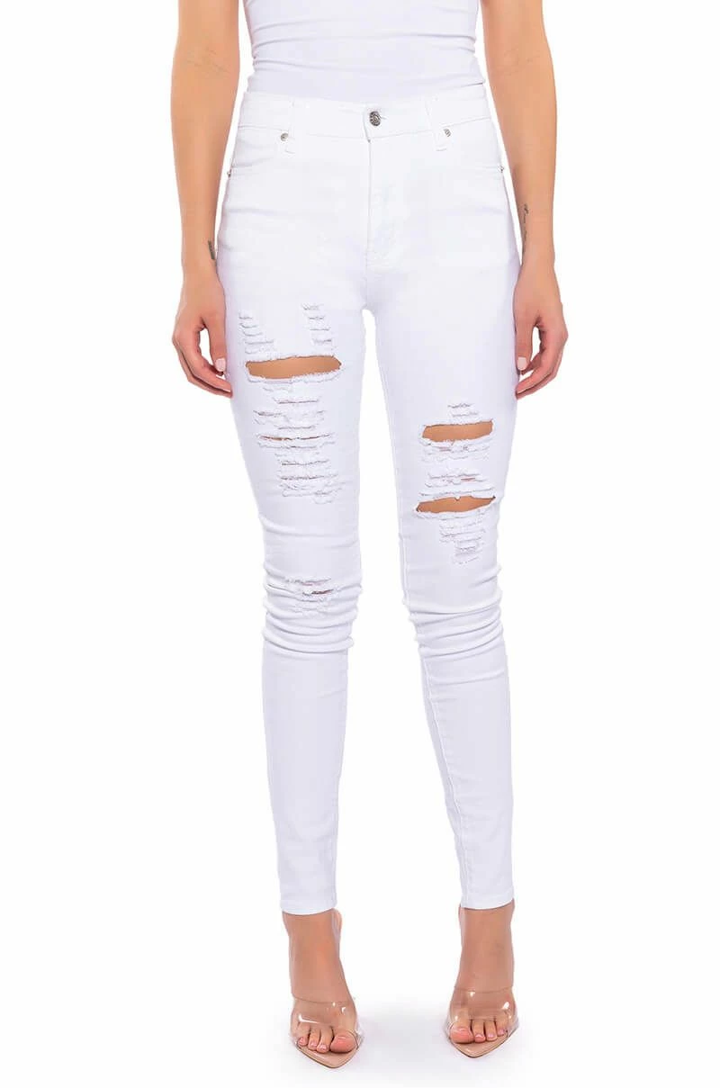 FOLLOW MY LEAD DESTROYED HIGH RISE SKINNY JEANS 3 FOLLOW MY LEAD DESTROYED HIGH RISE SKINNY JEANS