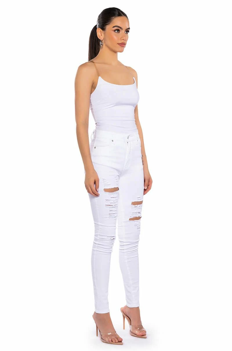 FOLLOW MY LEAD DESTROYED HIGH RISE SKINNY JEANS 6 FOLLOW MY LEAD DESTROYED HIGH RISE SKINNY JEANS - Image 4