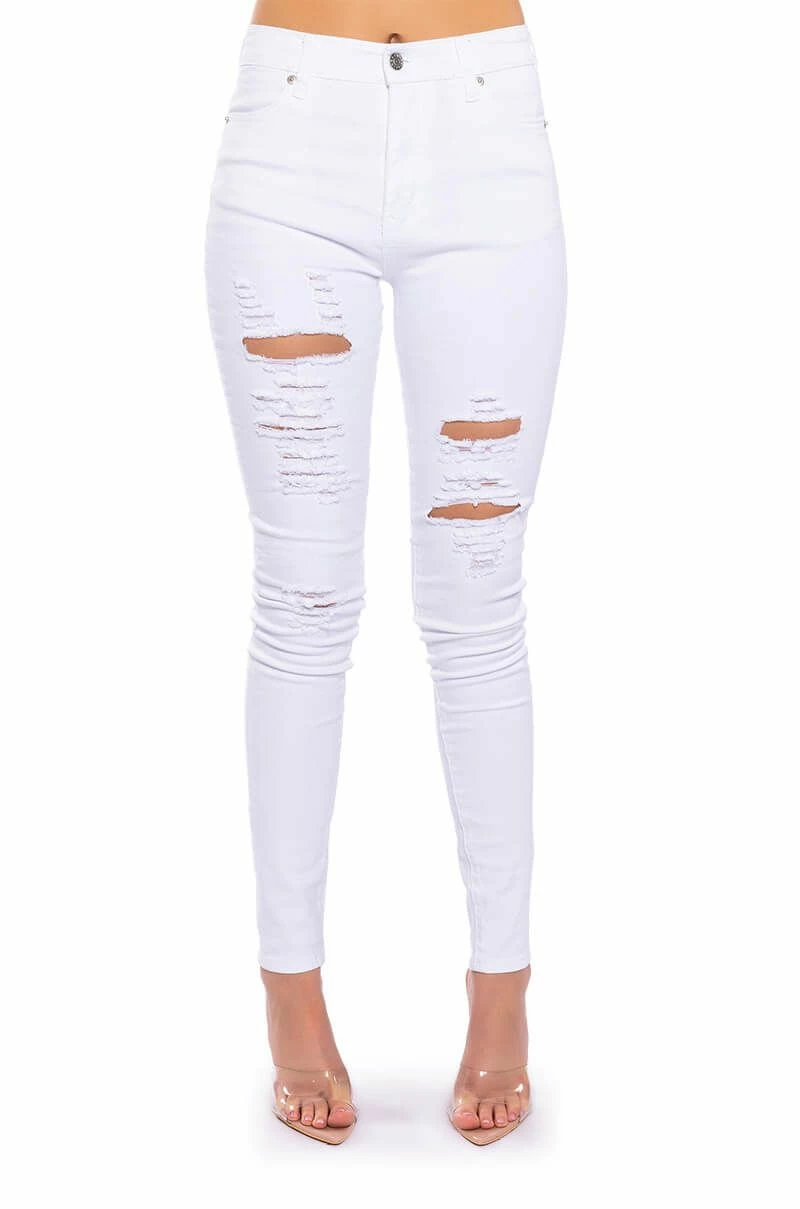 FOLLOW MY LEAD DESTROYED HIGH RISE SKINNY JEANS 7 FOLLOW MY LEAD DESTROYED HIGH RISE SKINNY JEANS - Image 5