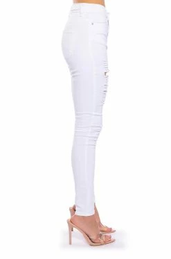FOLLOW MY LEAD DESTROYED HIGH RISE SKINNY JEANS 15 FOLLOW MY LEAD DESTROYED HIGH RISE SKINNY JEANS -AKIRA Sales Shop follow my lead destroyed high rise skinny jeans white 6 6