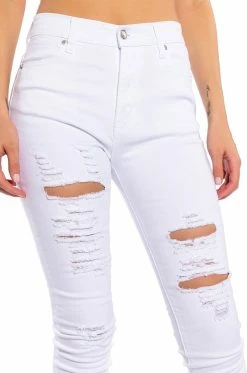 FOLLOW MY LEAD DESTROYED HIGH RISE SKINNY JEANS 17 FOLLOW MY LEAD DESTROYED HIGH RISE SKINNY JEANS -AKIRA Sales Shop follow my lead destroyed high rise skinny jeans white 8 8