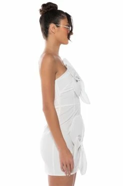 GEMMA FLORAL DETAIL ONE SHOULDER MINI DRESS IN WHITE 10 GEMMA FLORAL DETAIL ONE SHOULDER MINI DRESS IN WHITE -AKIRA Sales Shop gemma floral detail one shoulder mini dress in white white 3 3 c1 c1
