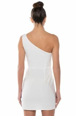 GEMMA FLORAL DETAIL ONE SHOULDER MINI DRESS IN WHITE 12 GEMMA FLORAL DETAIL ONE SHOULDER MINI DRESS IN WHITE -AKIRA Sales Shop gemma floral detail one shoulder mini dress in white white 5 5 c1