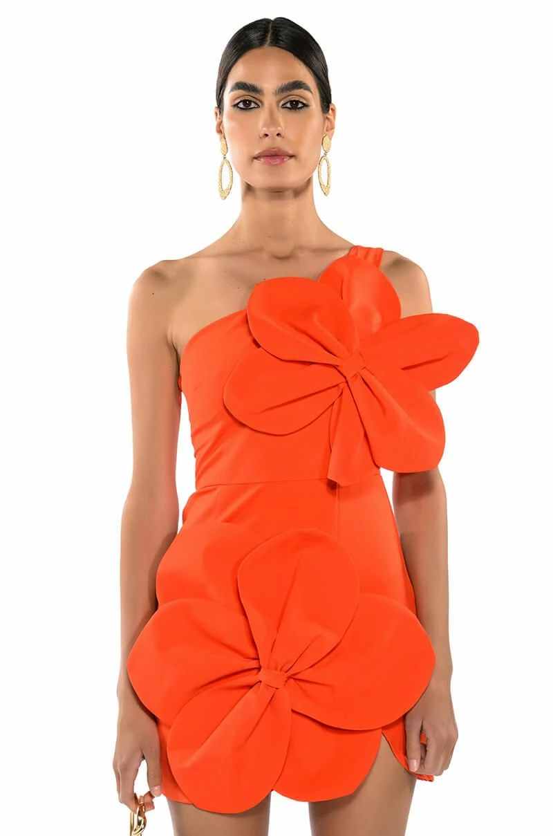 GEMMA FLORAL DETAIL ONE SHOULDER MINI DRESS 3 GEMMA FLORAL DETAIL ONE SHOULDER MINI DRESS
