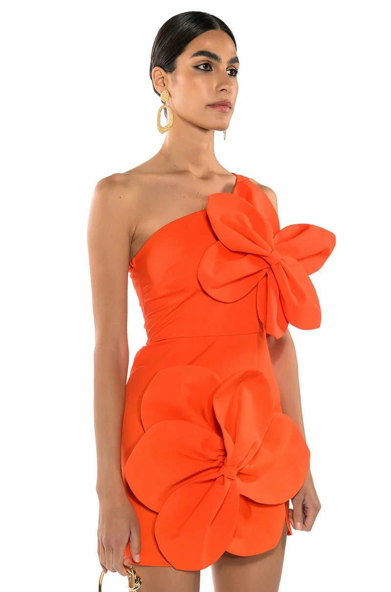 GEMMA FLORAL DETAIL ONE SHOULDER MINI DRESS 4 GEMMA FLORAL DETAIL ONE SHOULDER MINI DRESS - Image 2