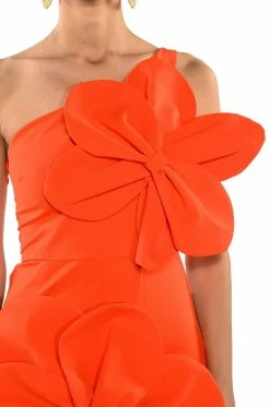 GEMMA FLORAL DETAIL ONE SHOULDER MINI DRESS 15 GEMMA FLORAL DETAIL ONE SHOULDER MINI DRESS -AKIRA Sales Shop gemma floral detail one shoulder mini dress orange 7 7