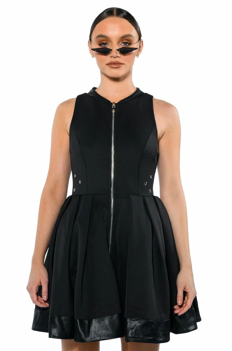 GOODIE ZIP DOWN PLEATED A LINE DRESS 3 GOODIE ZIP DOWN PLEATED A LINE DRESS
