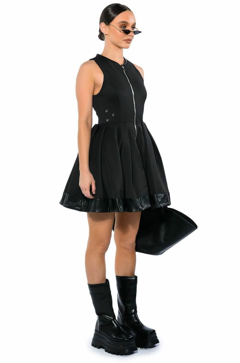 GOODIE ZIP DOWN PLEATED A LINE DRESS 4 GOODIE ZIP DOWN PLEATED A LINE DRESS - Image 2