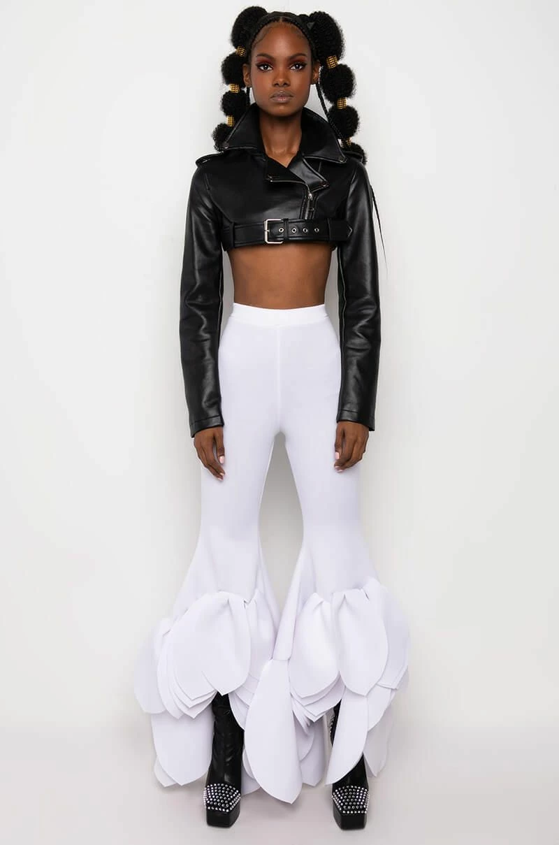 HALF MY HEART ULTRA CROPPED MOTO JACKET - Image 7