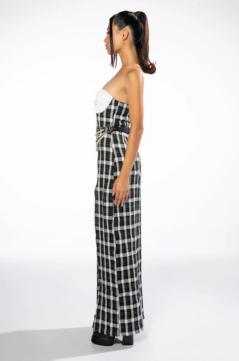 HARLEY STRAPLESS WIDE LEG HIGH SLIT JUMPSUIT - Image 3