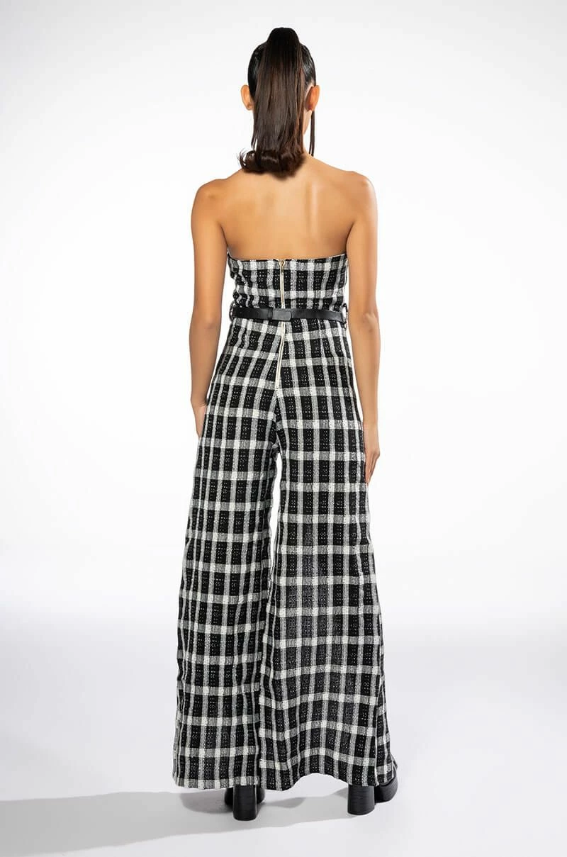 HARLEY STRAPLESS WIDE LEG HIGH SLIT JUMPSUIT - Image 4