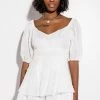 HONEY QUARTER SLEEVES ROMPER 2 HONEY QUARTER SLEEVES ROMPER -AKIRA Sales Shop honey quarter sleeves romper white 1 1