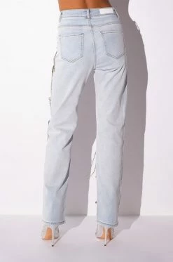 HOUDINI EMBELLISHED WIDE LEG JEAN 31 HOUDINI EMBELLISHED WIDE LEG JEAN -AKIRA Sales Shop houdini embellished wide leg jean light blue 13 13