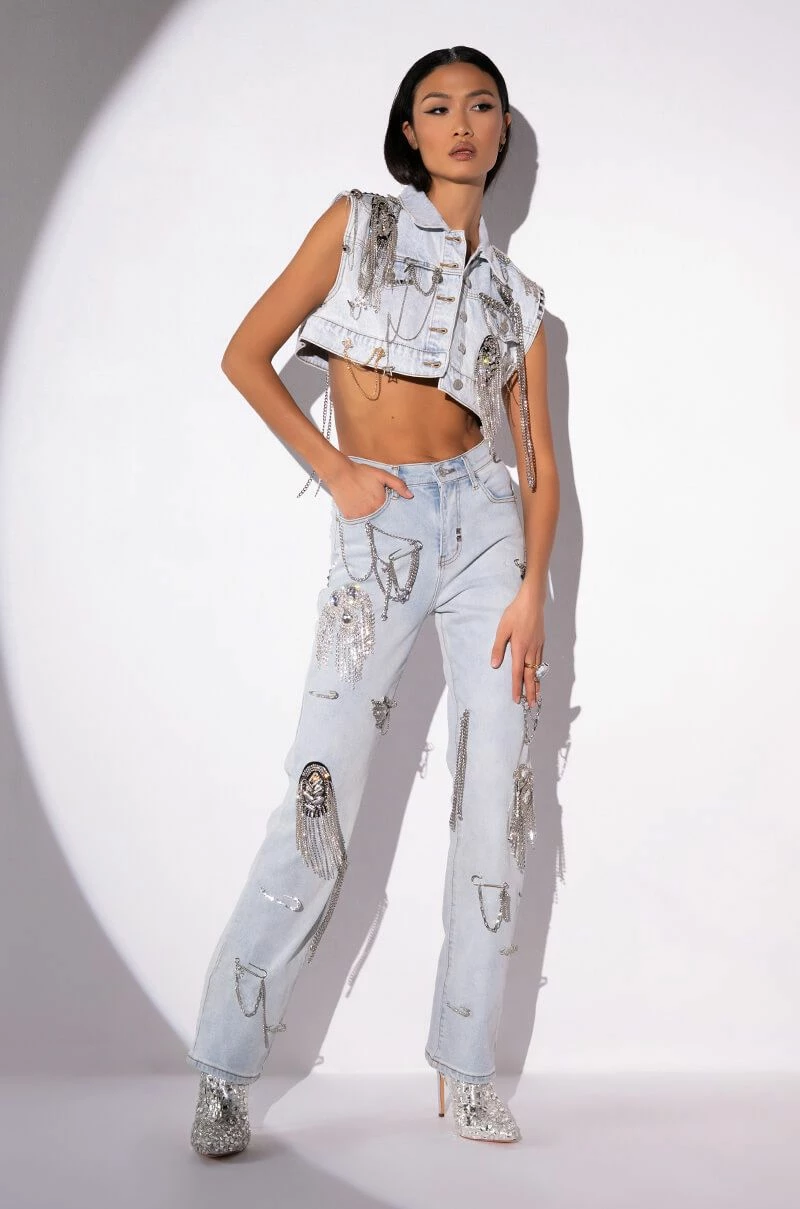 HOUDINI EMBELLISHED WIDE LEG JEAN 6 HOUDINI EMBELLISHED WIDE LEG JEAN - Image 4