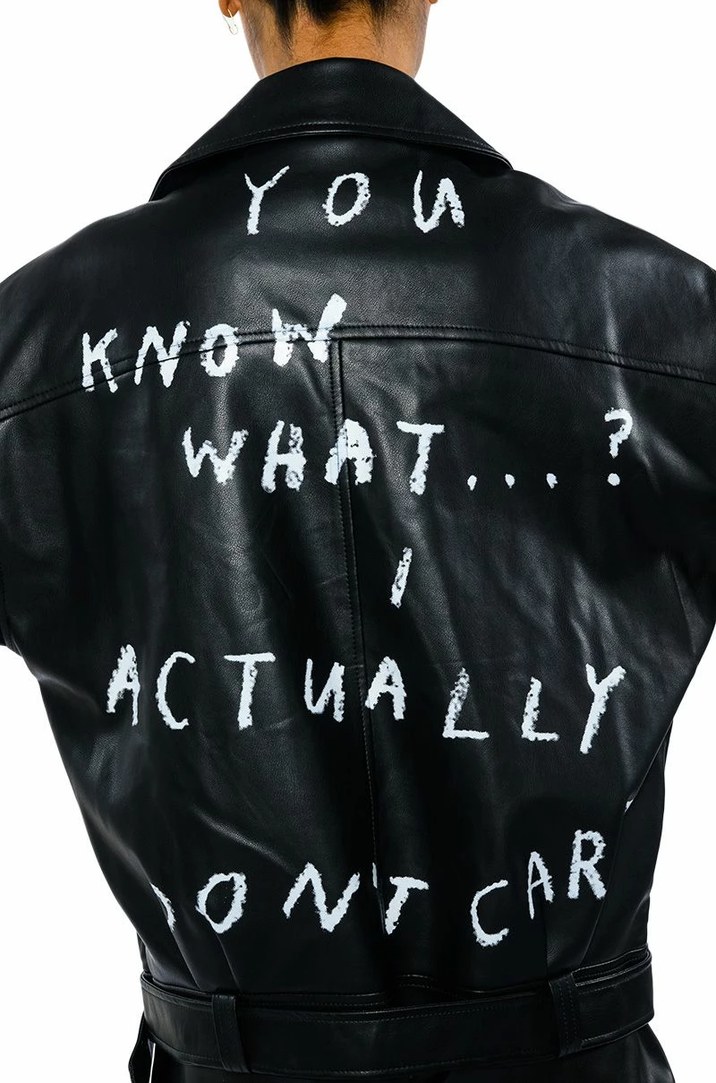 I ACTUALLY DO NOT CARE OVERSIZED MOTO JACKET - Image 11
