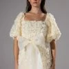 IN FULL BLOOM TEXTURED MINI DRESS -AKIRA Sales Shop in full bloom textured mini dress cream 1 1
