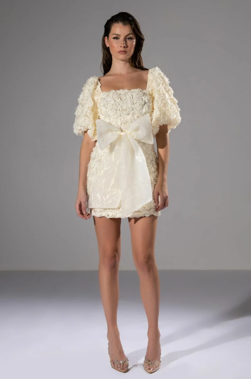 IN FULL BLOOM TEXTURED MINI DRESS - Image 3