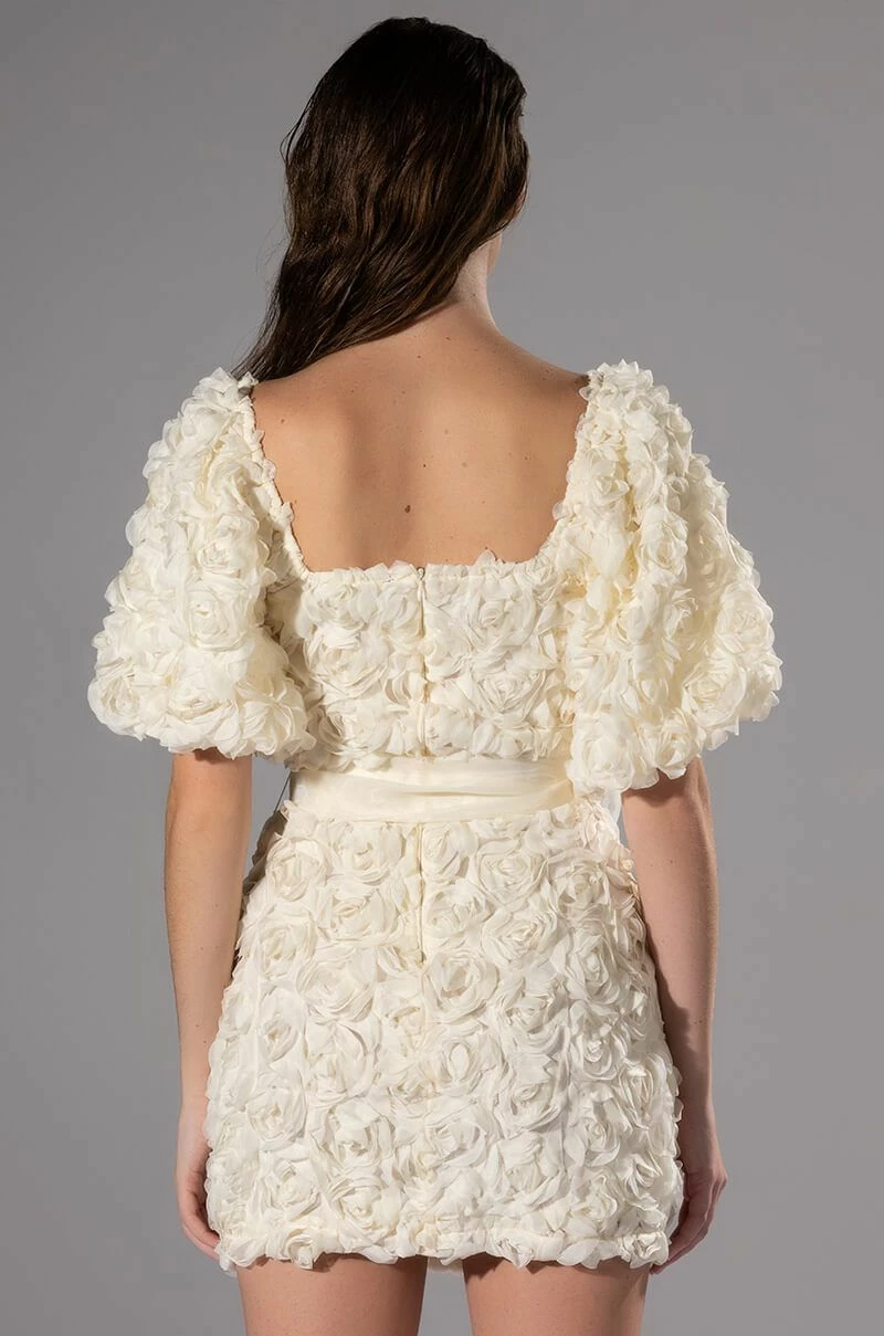 IN FULL BLOOM TEXTURED MINI DRESS - Image 5