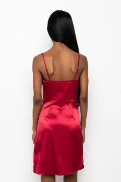 IN IT TO WIN SATIN MINI DRESS 11 IN IT TO WIN SATIN MINI DRESS -AKIRA Sales Shop in it to win satin mini dress burgundy 4 4 c1