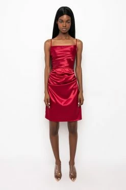 IN IT TO WIN SATIN MINI DRESS 13 IN IT TO WIN SATIN MINI DRESS -AKIRA Sales Shop in it to win satin mini dress burgundy 6 6 c1
